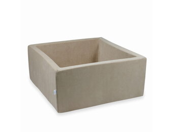 Ballenbak - beige - zonder ballen - velvet - 90x90x40cm