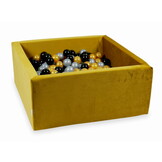 Ballenbak - vierkant - goud - 90x90x40cm - 600 ballen - velvet