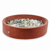 Ballenbak - terra - velvet - rond - 130x30cm - 600 ballen