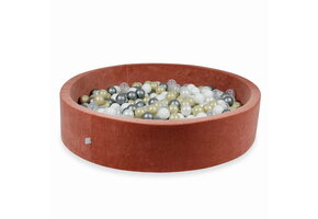 Ballenbak - terra - velvet - rond - 130x30cm - 600 ballen