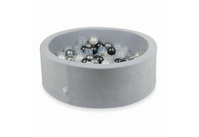 Ballenbak - rond - 90x30cm - lichtgrijs - 200 ballen