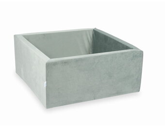 Ballenbak - velvet - grijs - 110x110x40cm - zonder ballen