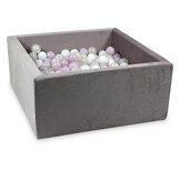 Ballenbak - velvet - 90x90x40cm - lichtpaars - 400 ballen