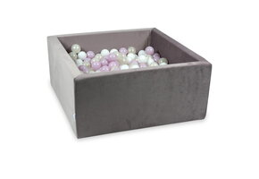 Ballenbak - velvet - 90x90x40cm - lichtpaars - 400 ballen