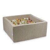 Ballenbak - 600 ballen - vierkant - beige - 90x90x40cm