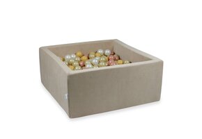 Ballenbak - 600 ballen - vierkant - beige - 90x90x40cm