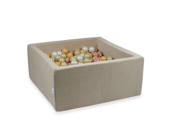 Ballenbak - 600 ballen - vierkant - beige - 90x90x40cm