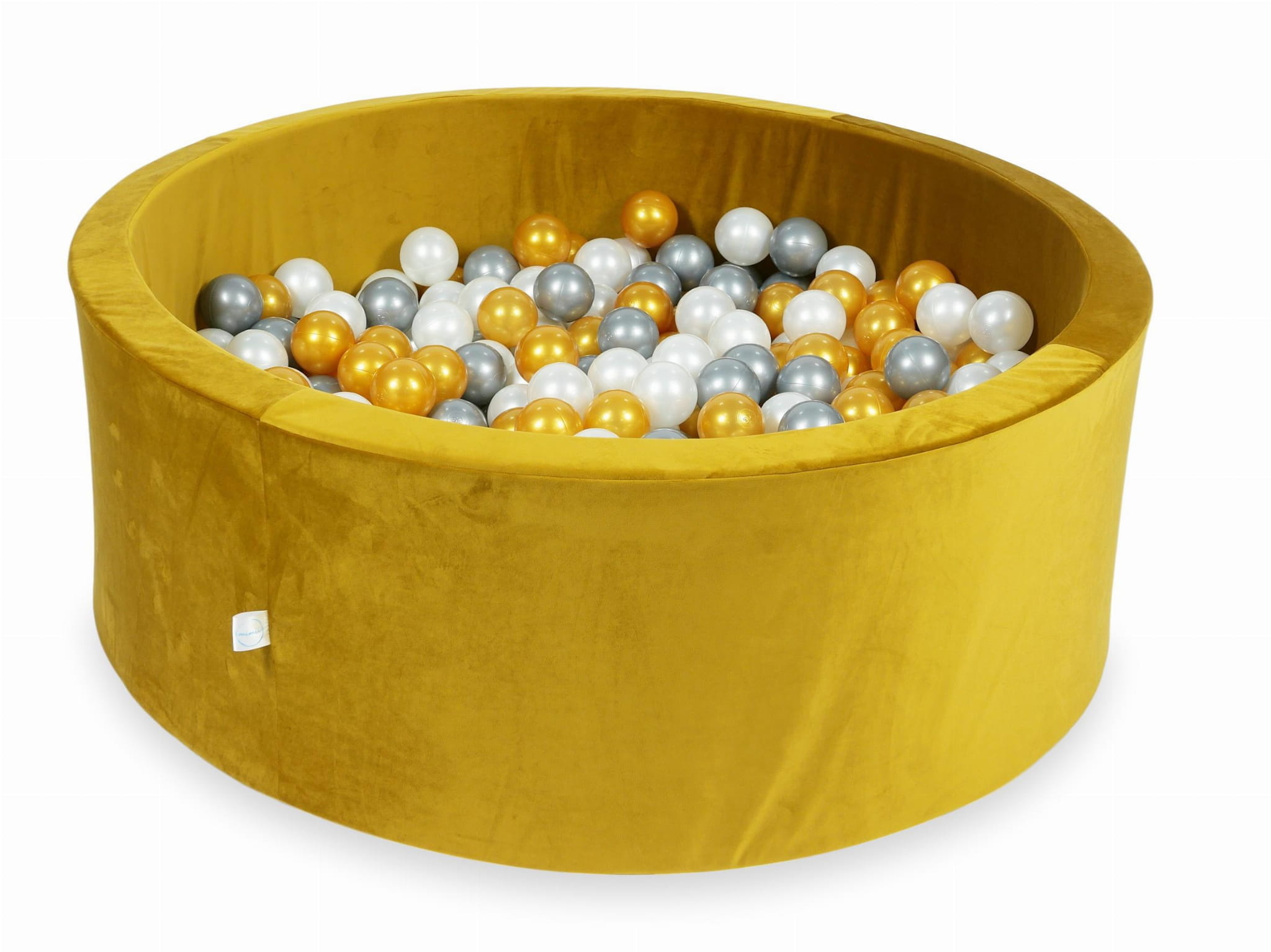 Ballenbak - 110x40cm - goud - velvet - rond - 500 ballen
