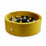 Ballenbak - goud - velvet - 200 ballen - 90x30cm - rond