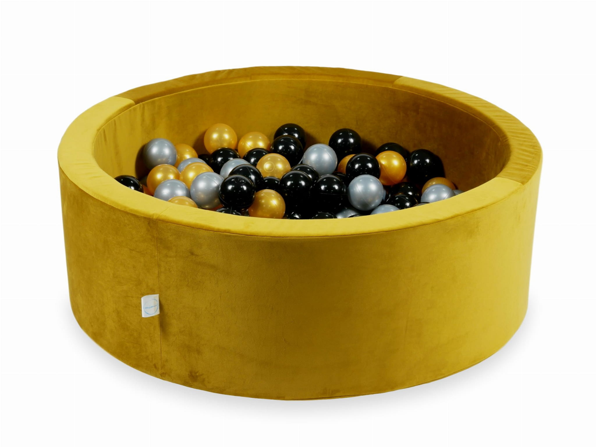 Ballenbak - goud - velvet - 200 ballen - 90x30cm - rond