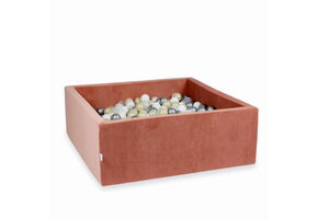 Ballenbak - 600 ballen - velvet - terra - 110x110x40cm
