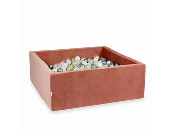 Ballenbak - 600 ballen - velvet - terra - 110x110x40cm