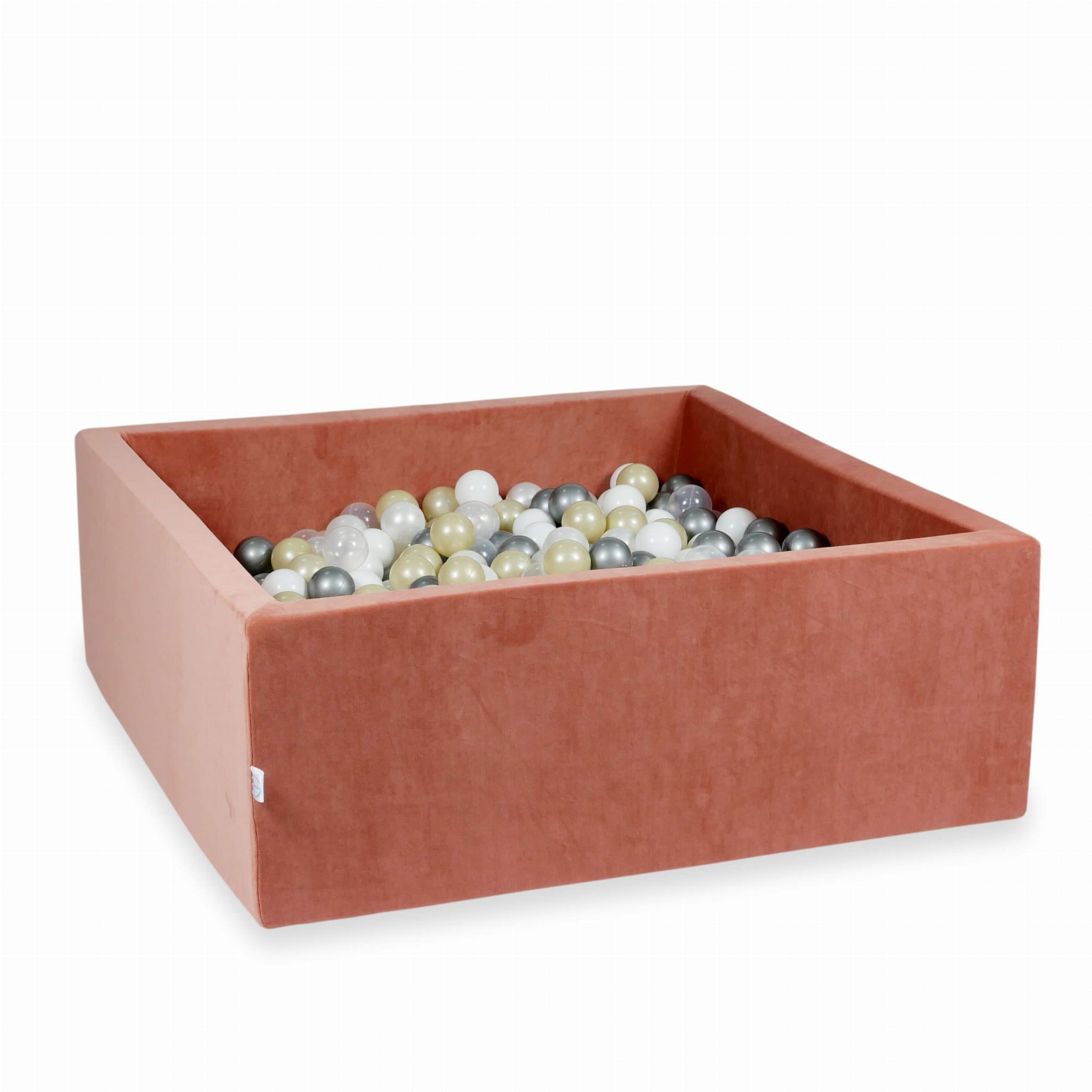 Ballenbak - 600 ballen - velvet - terra - 110x110x40cm