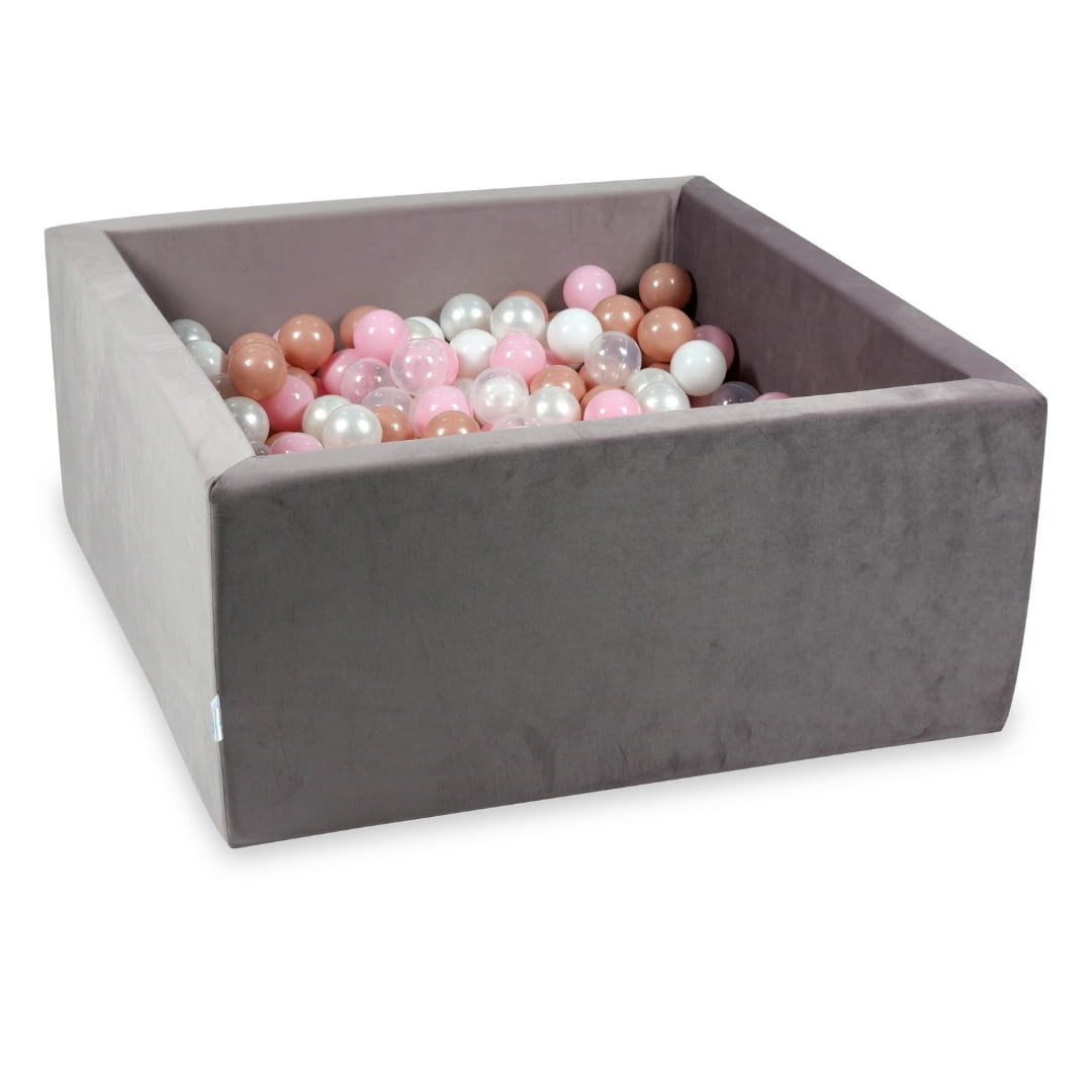 Ballenbak - 90x90x40cm - lichtpaars - 400 ballen - velvet