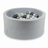 Ballenbak - lichtgrijs - 300 ballen - 90x40cm - velvet