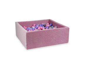 Ballenbak - 600 ballen - 110x110x40cm - roze - velvet