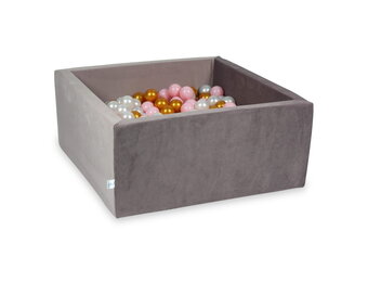 Ballenbak - 90x90x40cm - velvet - lichtpaars - 400 ballen