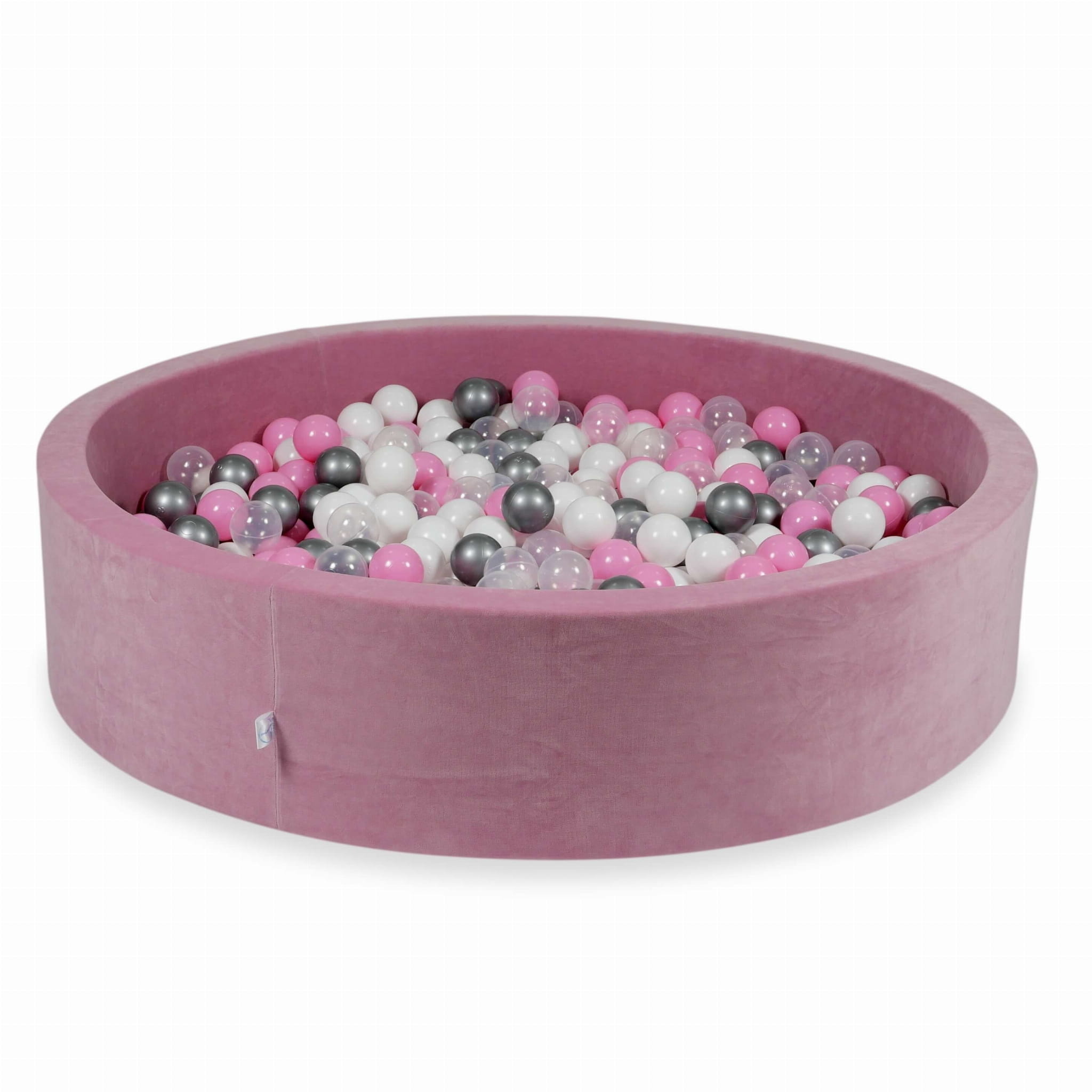 Ballenbak - velvet - roze - 130x30cm - rond - 600 ballen