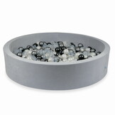 Ballenbak - velvet - 130x30cm - 600 ballen - lichtgrijs