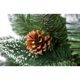 Kunstkerstboom 160 cm - met sneeuw en dennenappels en houten stam