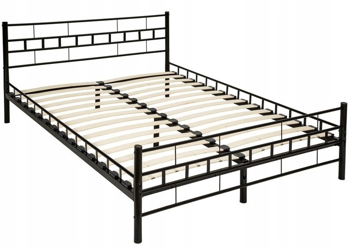 Metalen bedframe met lattenbodem- 180x200 - zwart