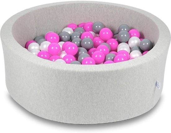 Ballenbak - 200 ballen - 90 x 30 cm - ballenbad - rond grijs