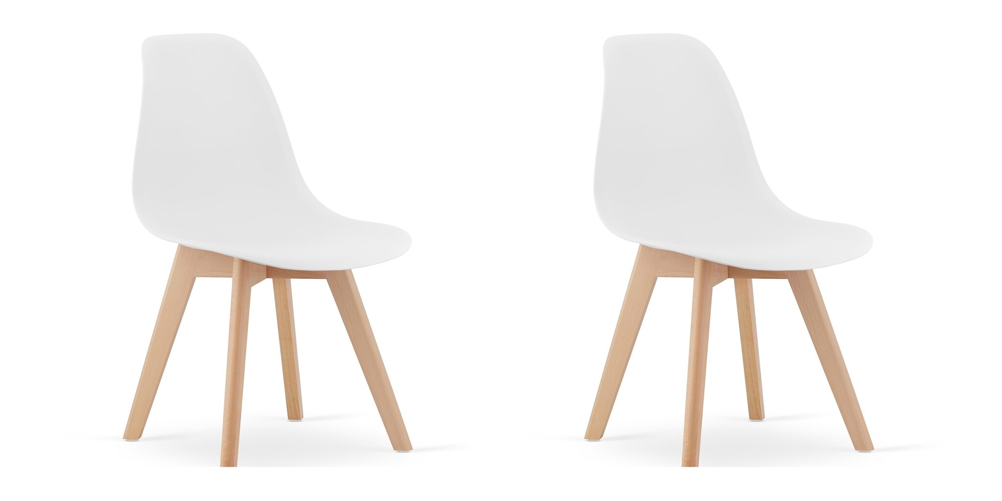 Eetkamerstoelen KITO - set van 2 eettafel stoelen - wit