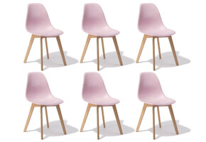 Eetkamerstoelen KITO - set van 6 eettafel stoelen - roze