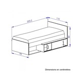Houten bed - 90x200 cm met handige opberglade