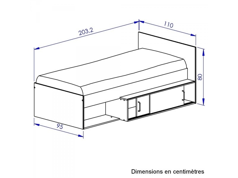 Houten bed - 90x200 cm met handige opberglade