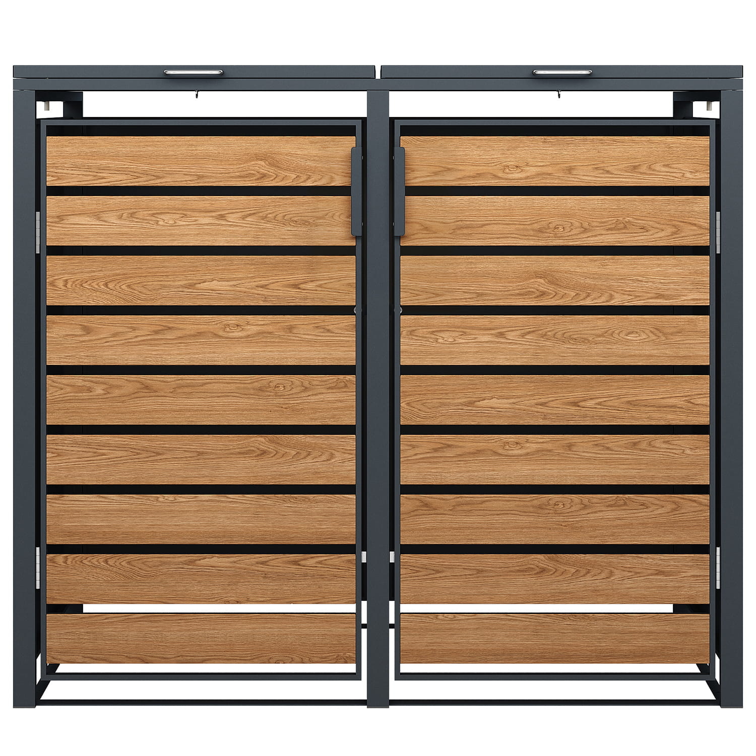 Container ombouw - 2 containers - 132x80x116cm - antraciet houtmbouw - 2 containers - 132x80x116cm - antraciet hout