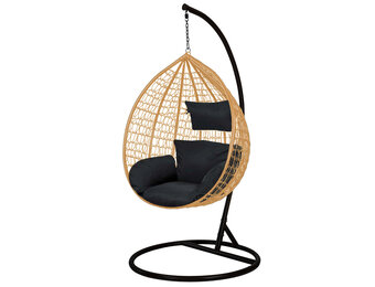 Hangstoel - ei stoel - met zwarte standaard & kussens - tot 150kg