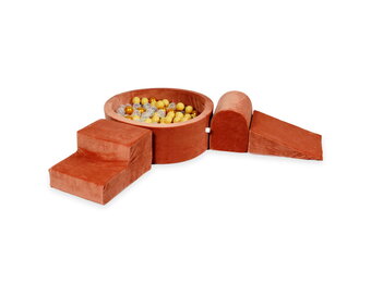 Foam speelset - met ballenbak en 200 ballen - 4-delig - terra