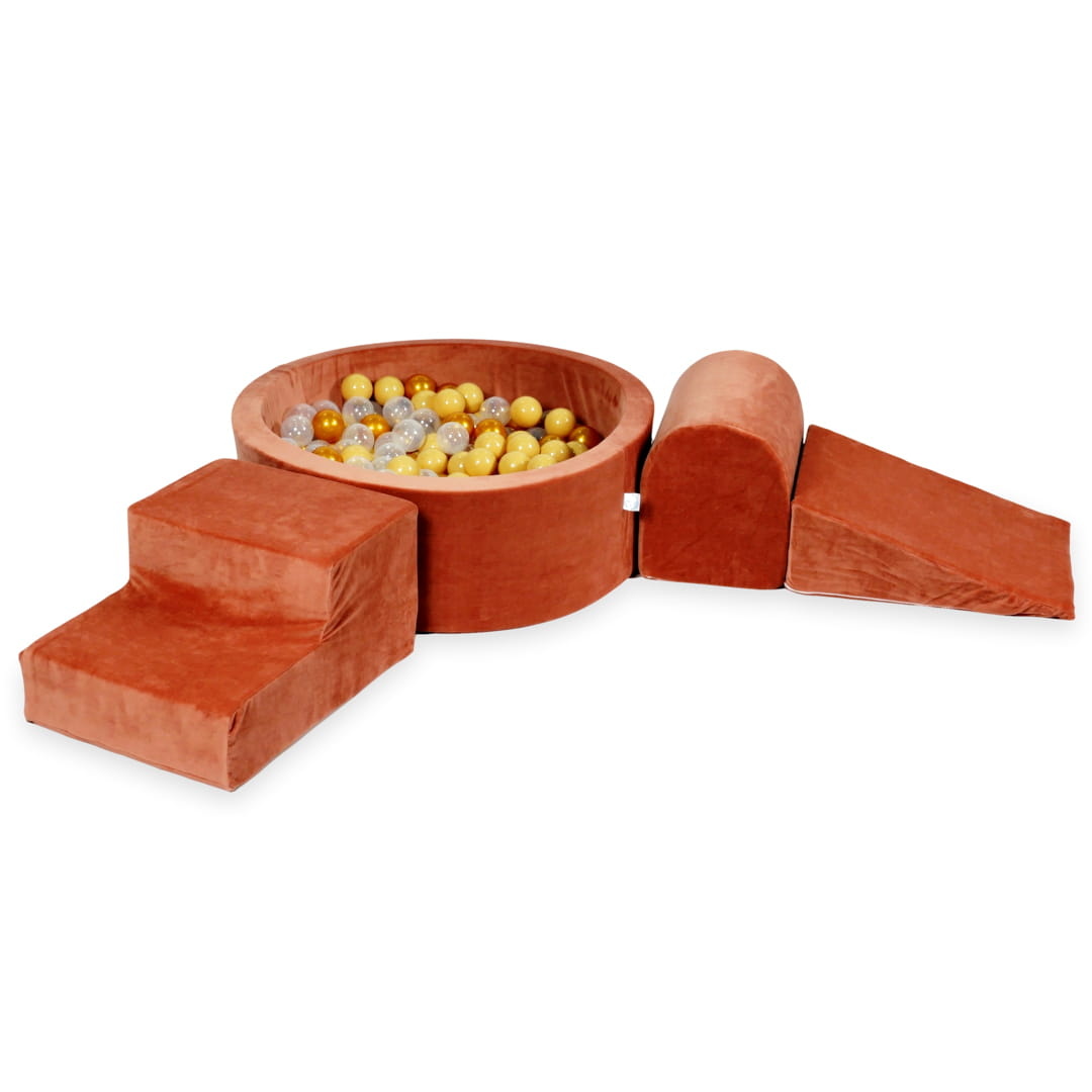 Foam speelset - met ballenbak en 200 ballen - 4-delig - terra