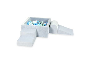 Foam speelset - met ballenbak en 400 ballen - 4-delig - grijs