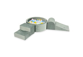 Foam speelset - met ballenbak en 200 ballen - 4-delig - grijs