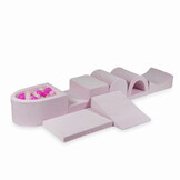 Foam speelset - met ballenbak en 100 ballen - 7-delig - roze