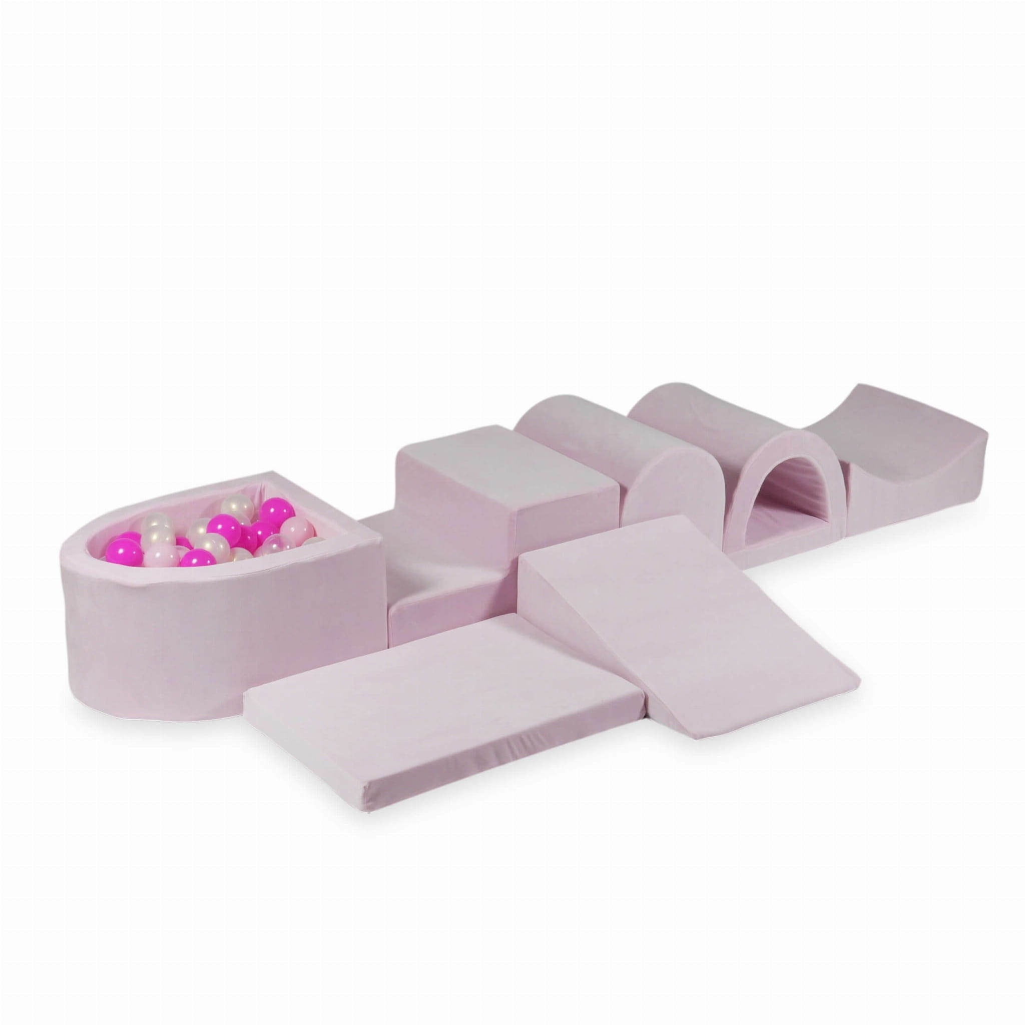 Foam speelset - met ballenbak en 100 ballen - 7-delig - roze