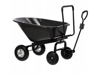 Tuinkar -  met kiepfunctie - 120x84x96 cm - 160 liter - zwart