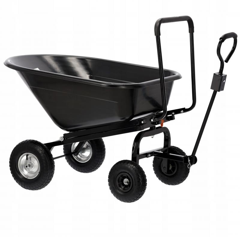 Tuinkar - met kiepfunctie - 120x84x96 cm - 160 liter - zwart