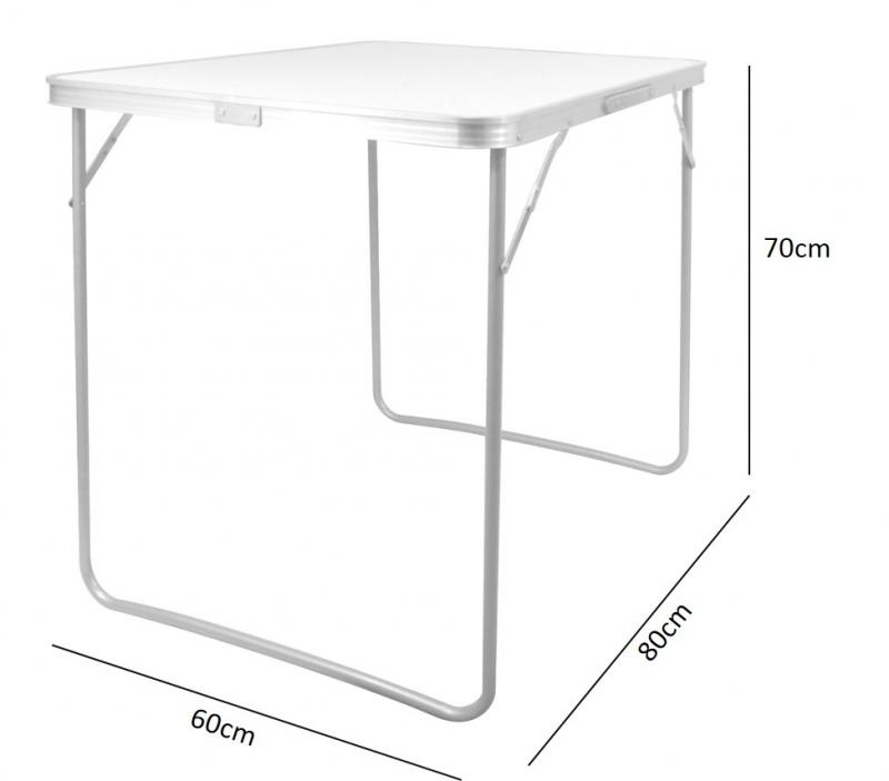 Inklapbare tafel - campingtafel - 80x60x70cm - wit