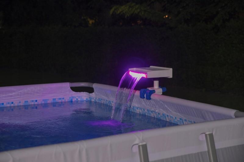 Zwembad fontein - LED verlichting - 34,5x26x30 cm - wit blauw