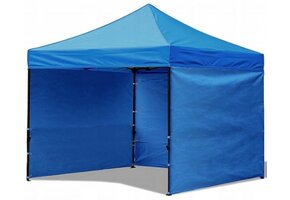 Partytent - 3x3 m - 3 zijwanden - opvouwbaar - blauw
