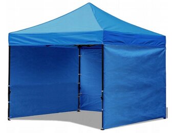 Partytent - 3x3 m - 3 zijwanden - opvouwbaar - blauw