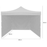 Partytent - 3x3 m - 3 zijwanden - opvouwbaar - blauw
