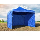 Partytent - 3x3 m - 3 zijwanden - opvouwbaar - blauw