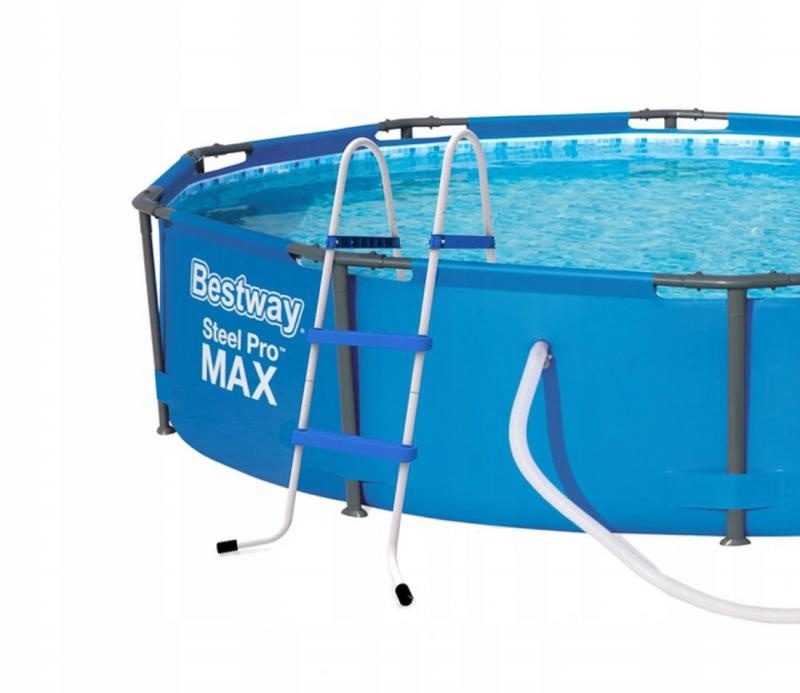 Zwembadtrap - 84 cm - metaal - 2x2 treden - max. 150 kg