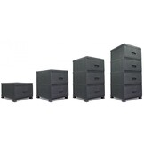 Ladekast - met 4 lades - kunststof - 37x44x90 - grijs