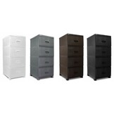 Ladekast - met 4 lades - kunststof - 37x44x90 - grijs