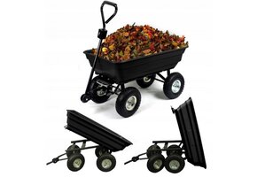 Tuinkar -  met kiepfunctie - 75 liter - 110x51x50 cm - zwart